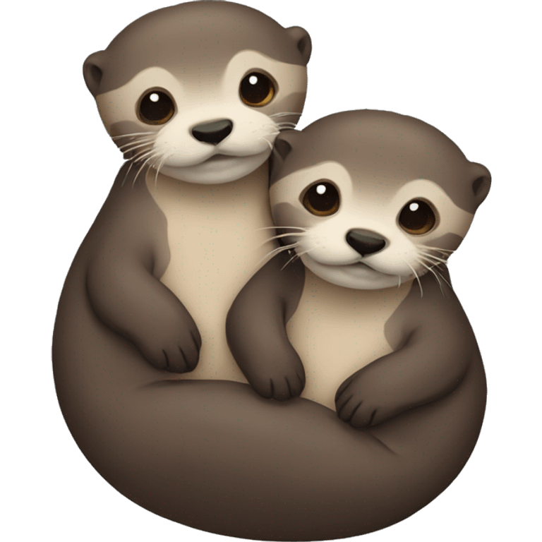 Two cuddling otters  emoji