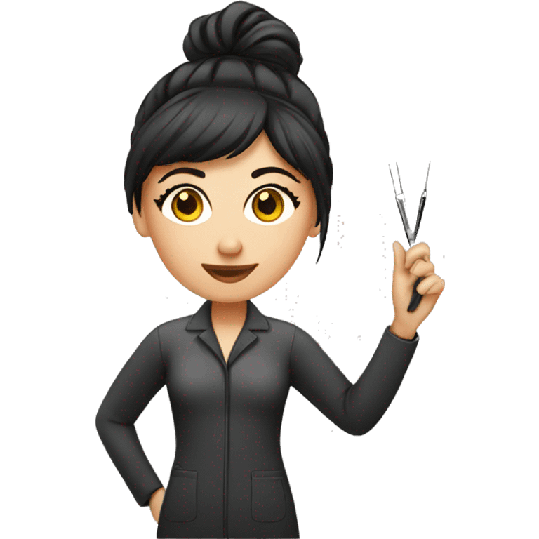 Eyelash technician holding tweezers  emoji