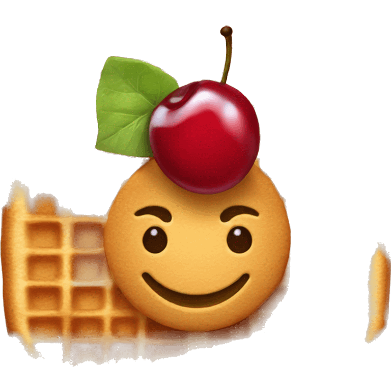 Waffle with cherry emoji