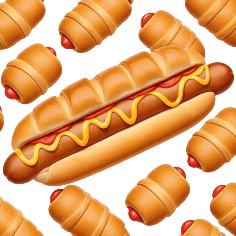 Mini hotdog in a croissant  emoji