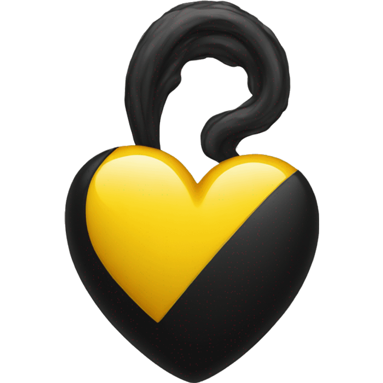 Half black and yellow heart emoji