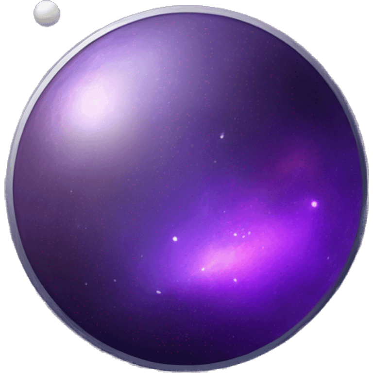 a cartoonish space-themed coin with a purple planet on it emoji