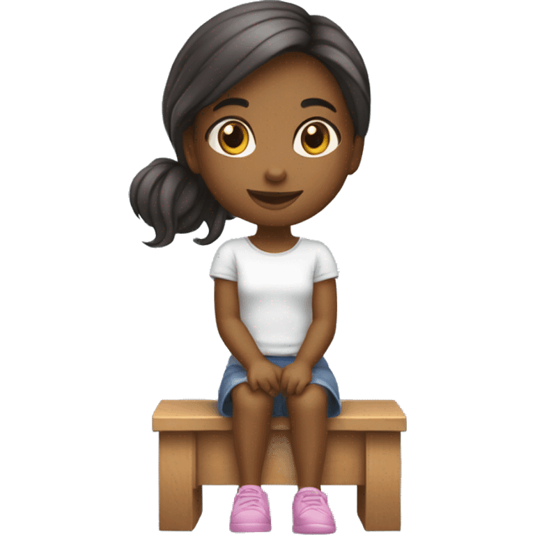 Petite fille métisse fait de la balançoire emoji