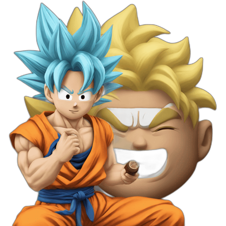 Goku with cigar emoji