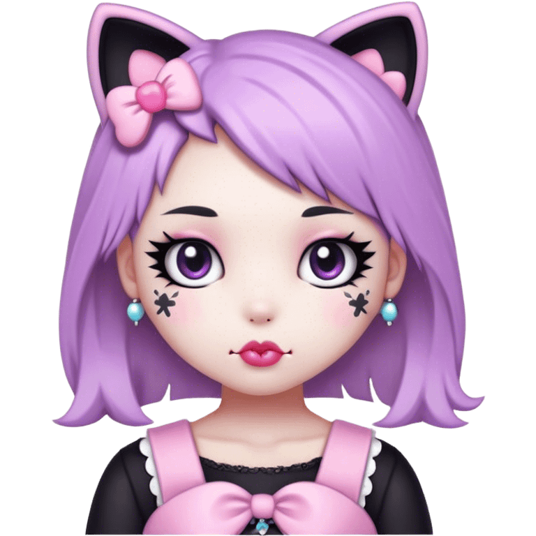  pastel goth brunette hello kitty emoji