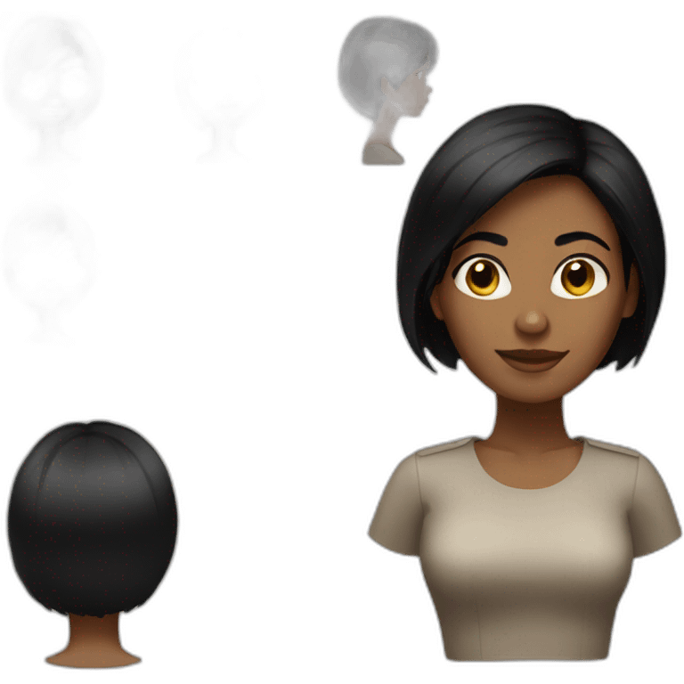 short black hair woman emoji