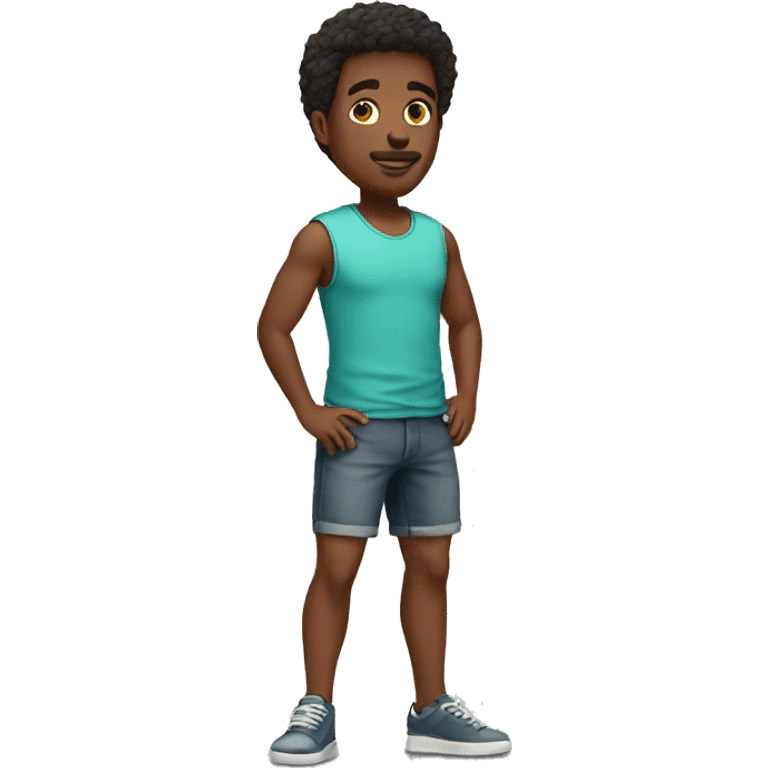 Black guy wearing shorts  emoji