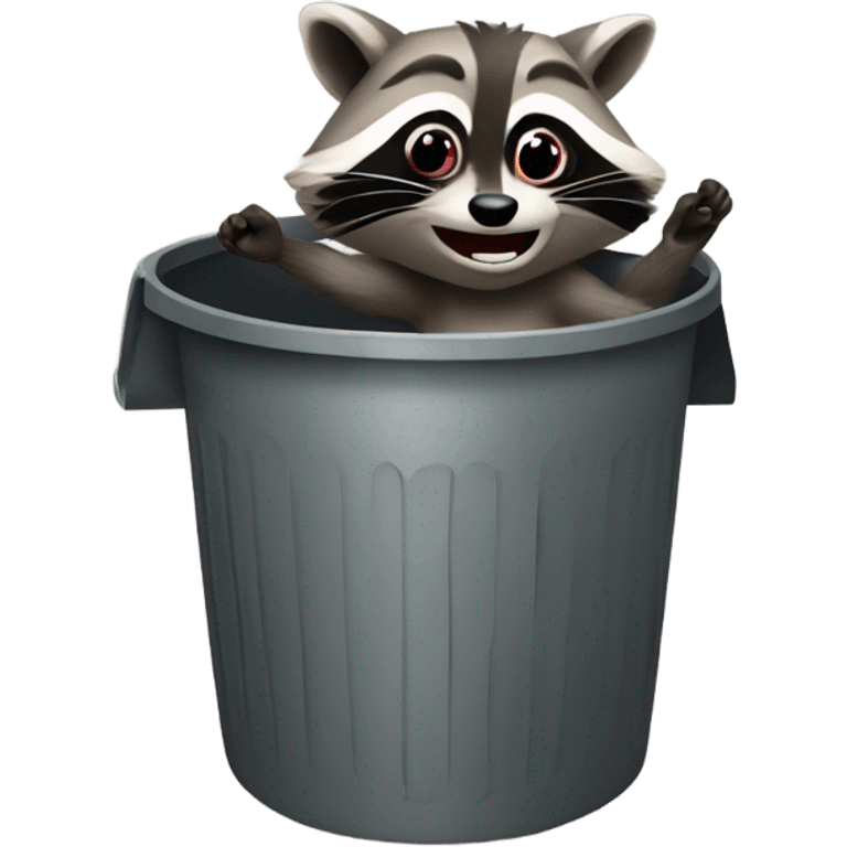 Raccoon dancing on trash can emoji