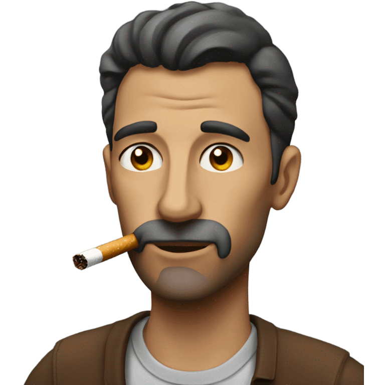 casual indoor portrait of man smoking  emoji