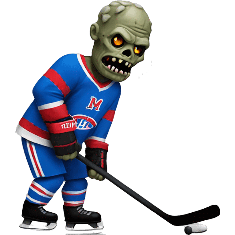 Walking Zombie wearing Montreal hockey shirt emoji