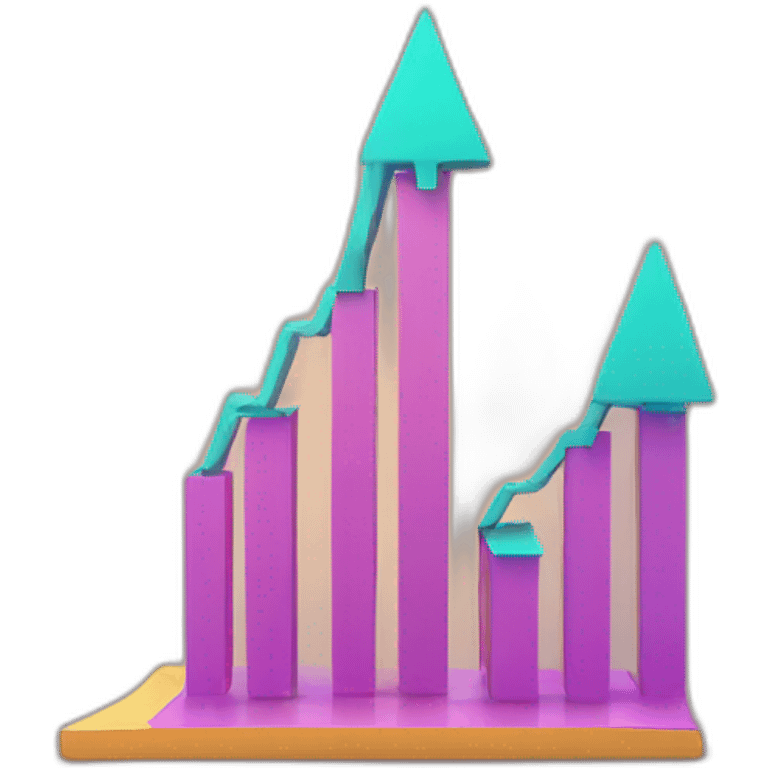 3d growing graph emoji