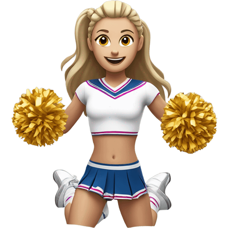 Jumping white Cheerleader pigtails  emoji