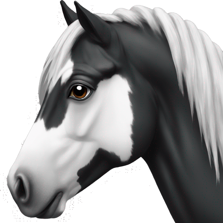 Black and white horse emoji