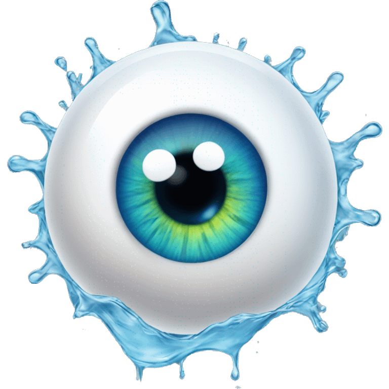 eyeball with water splashing it emoji