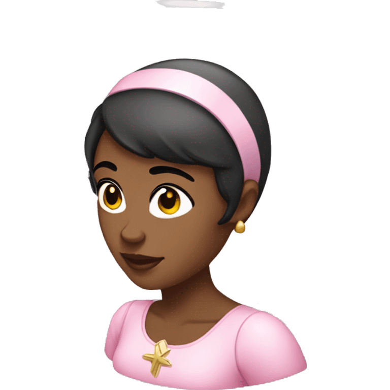 Black woman dressed as an angel in pink with short black hair  emoji