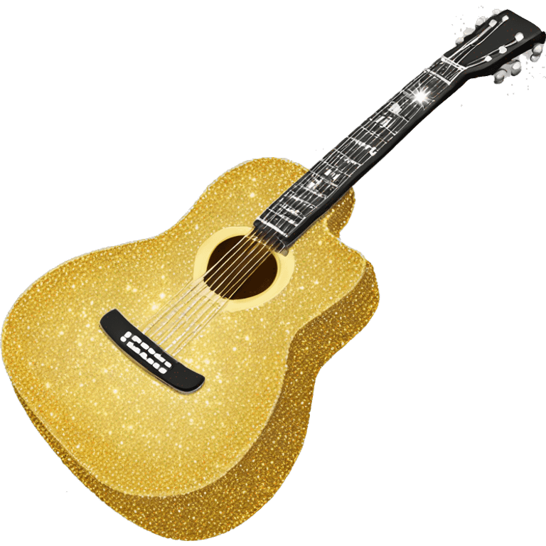 Bedazzled glittery acoustic guitar emoji