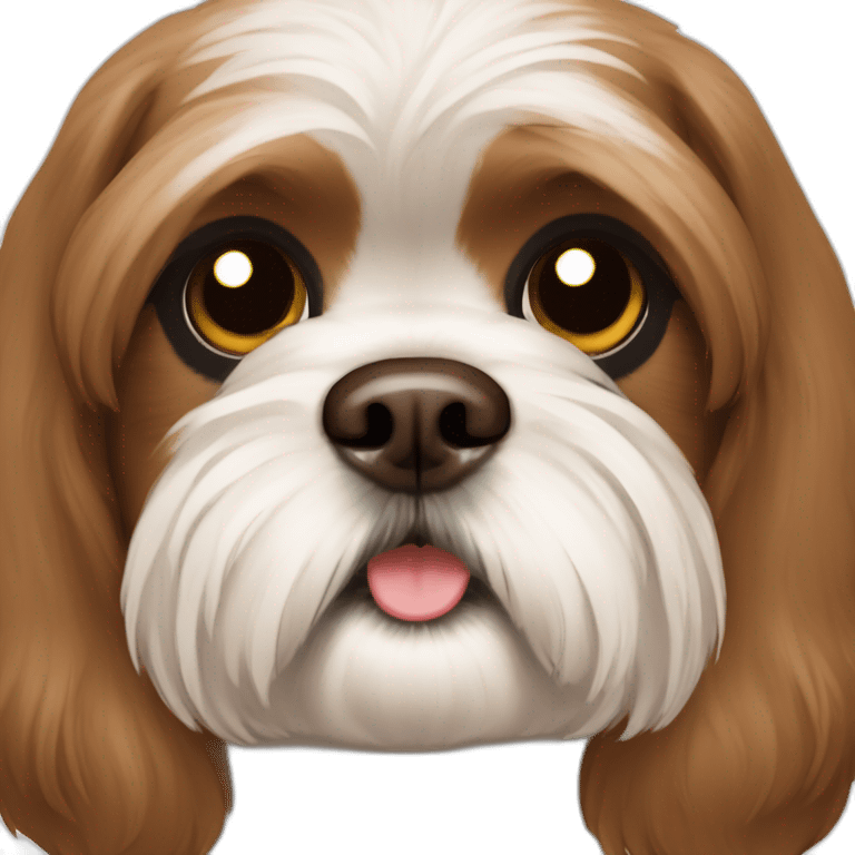 all brown shih-tzu dog brown nose emoji