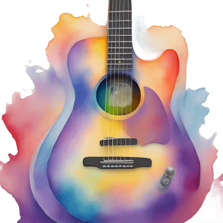 guitar in watercolor style emoji