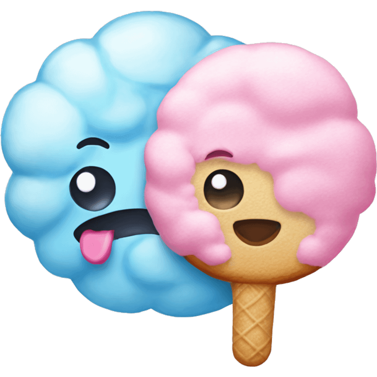 cotton candy and cookie emoji