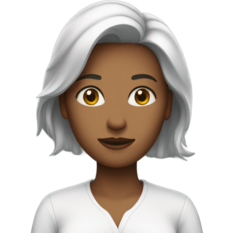 Woman white shirt  emoji