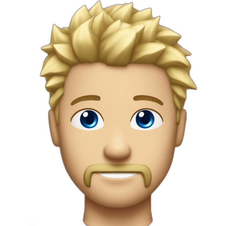 Blonde hair blue eyes red goatee spiked hair on top emoji