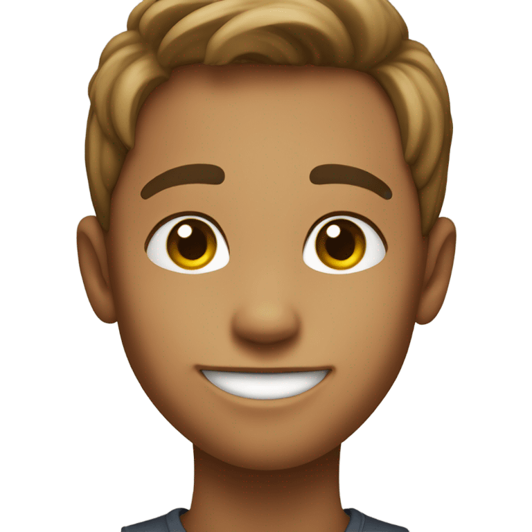 smiling boy pointing at viewer with light brown skin emoji