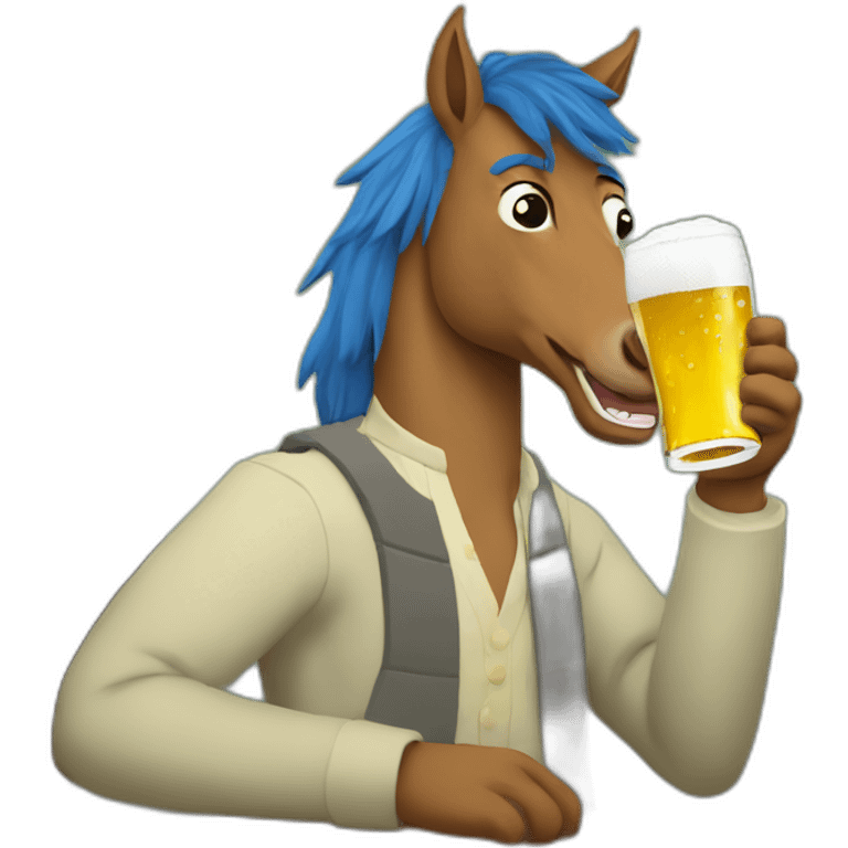 Bojack Horseman enjoying a beer emoji