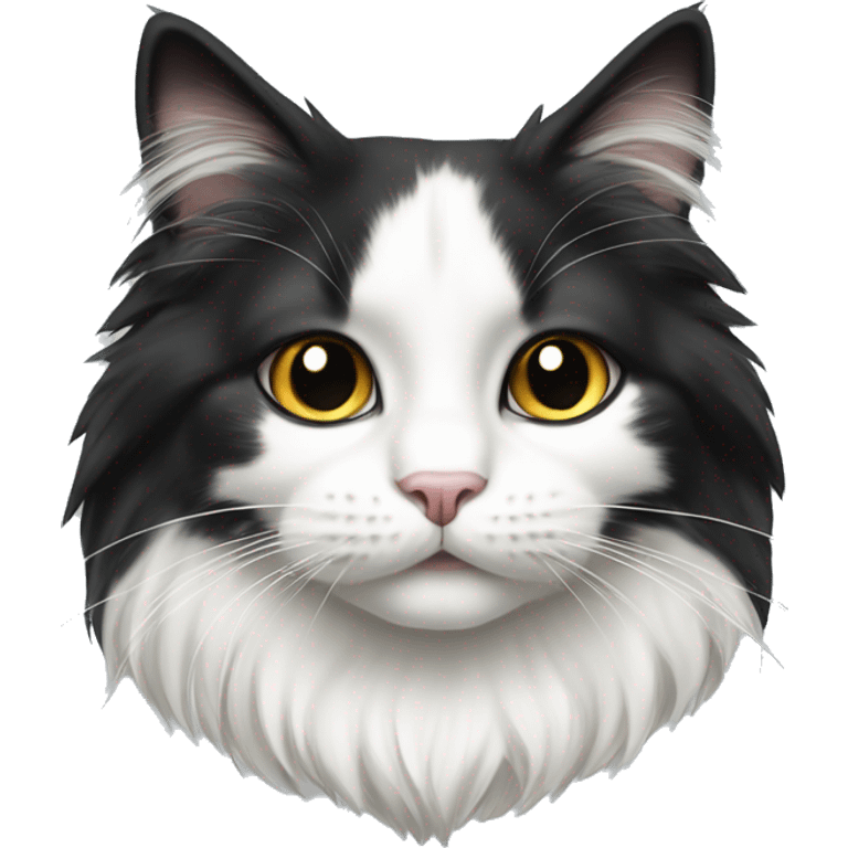 black-and-white cat domestic long-haired emoji