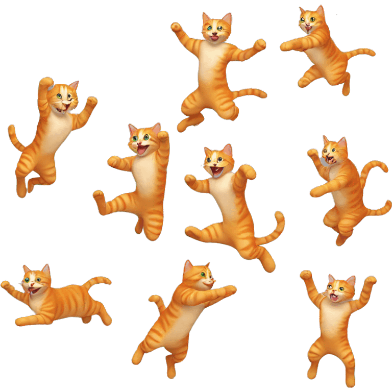 orange cat jumping emoji