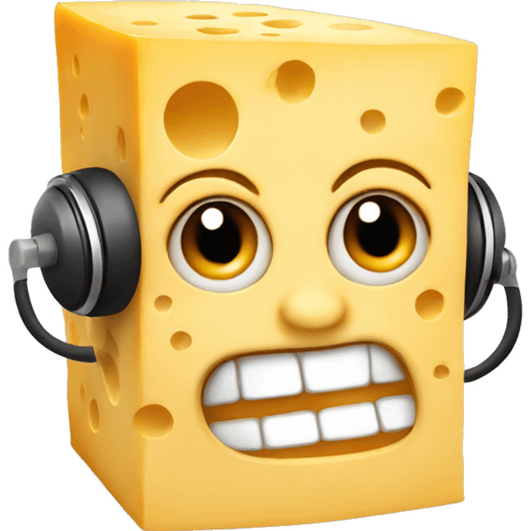 block of cheese listening to music emoji