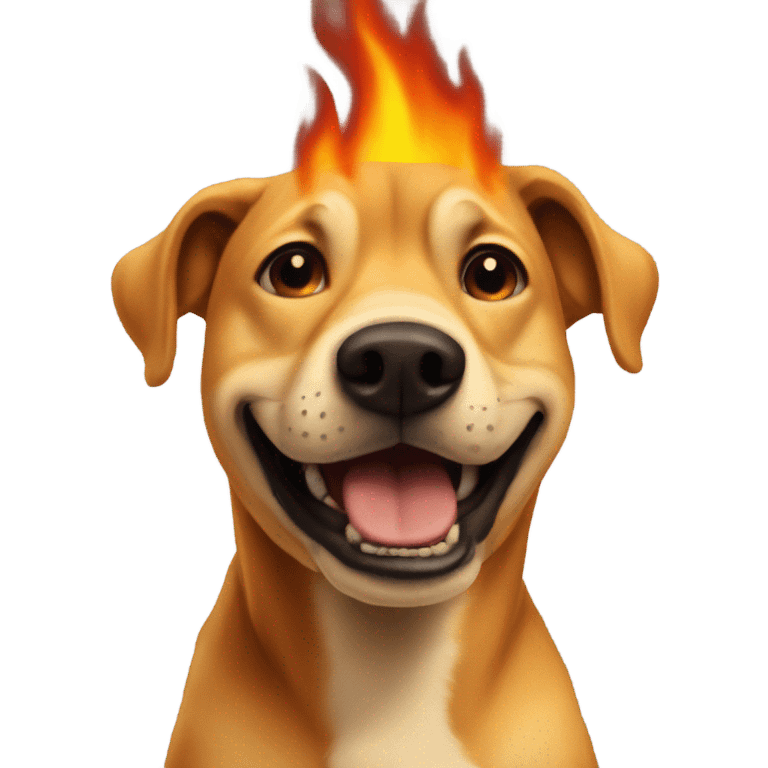 This is Fine meme dog on fire emoji