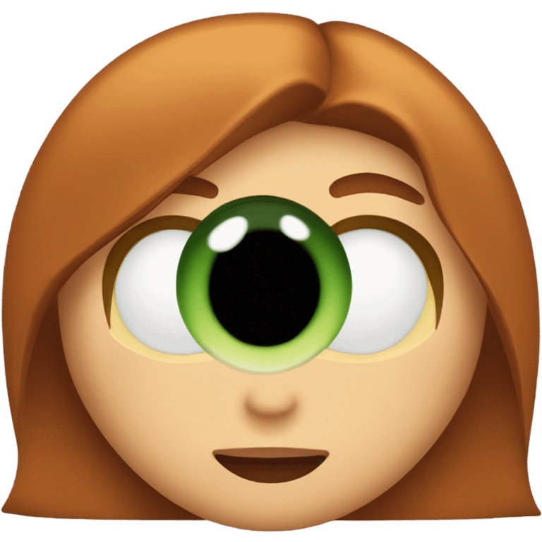 Girl with long auburn hair, green eyes  omg jaw open emoji