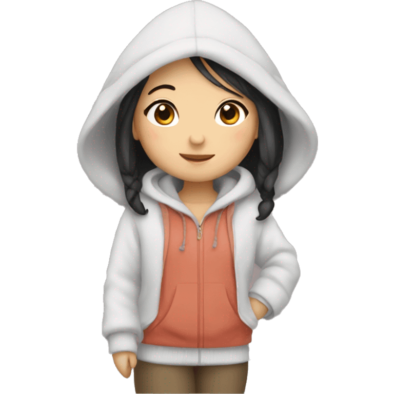 Chinese girl wearing cozy outfit emoji