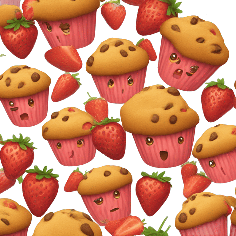 Strawberry muffin  emoji