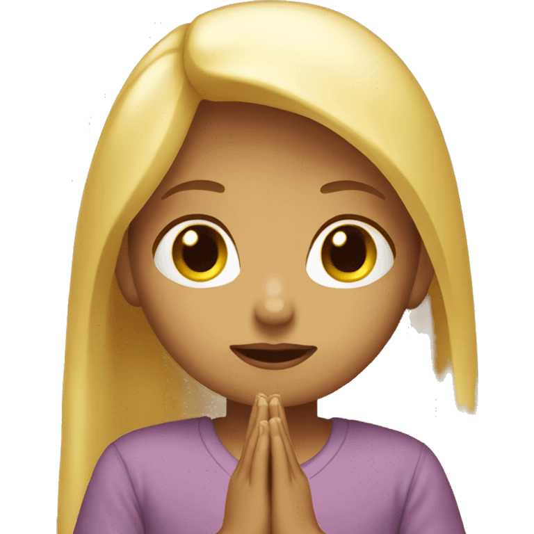 girl with blond hair and is praying  emoji