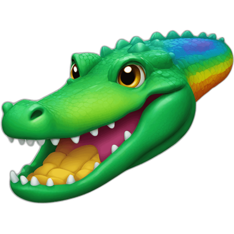 Rainbow alligator emoji