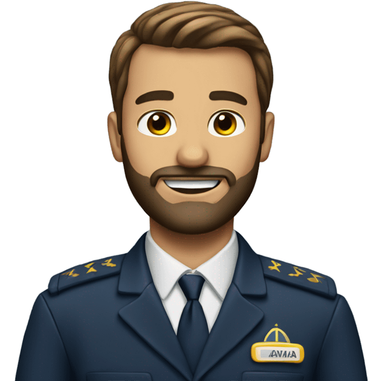 Airline Pilot with a short beard emoji