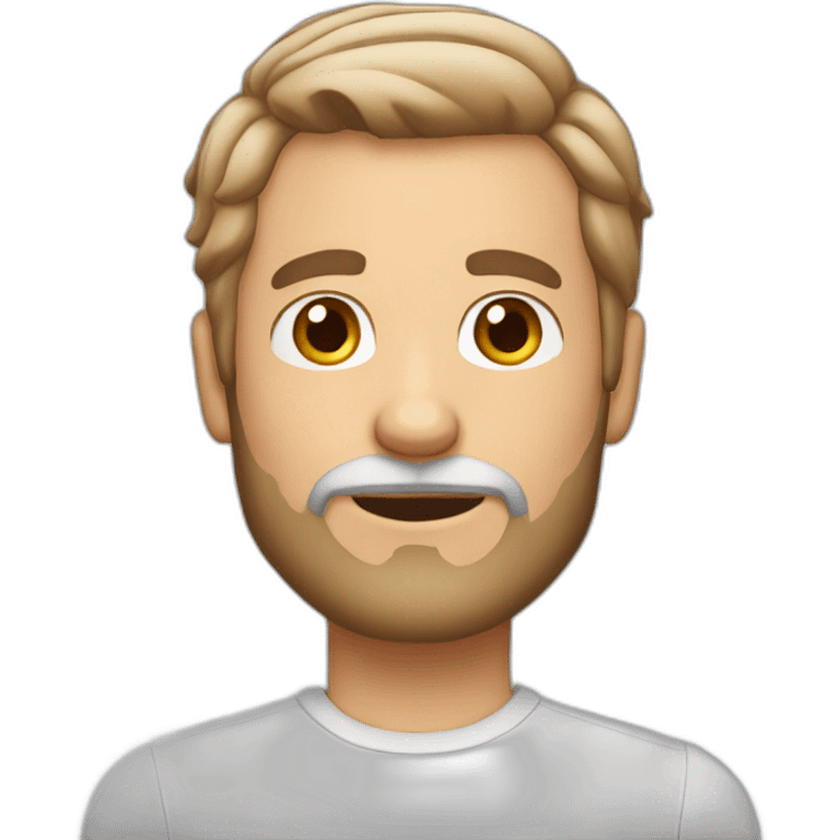 man with white-brown hairs with mini beard emoji