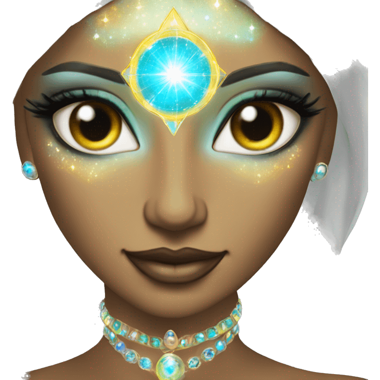 Pleiadian radiant glowing diva woman female third eye emoji