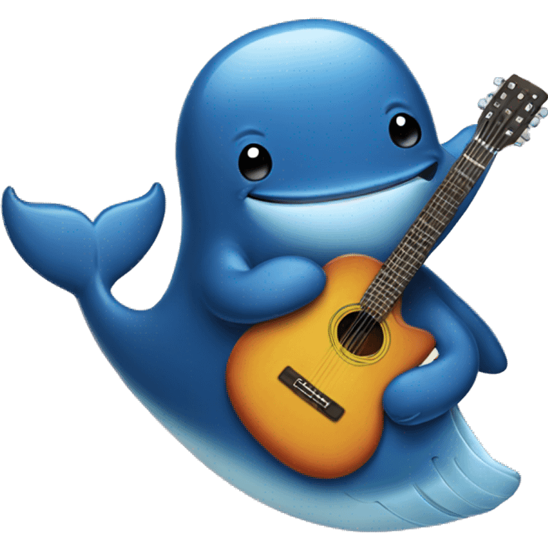 Whale playing a guitar emoji