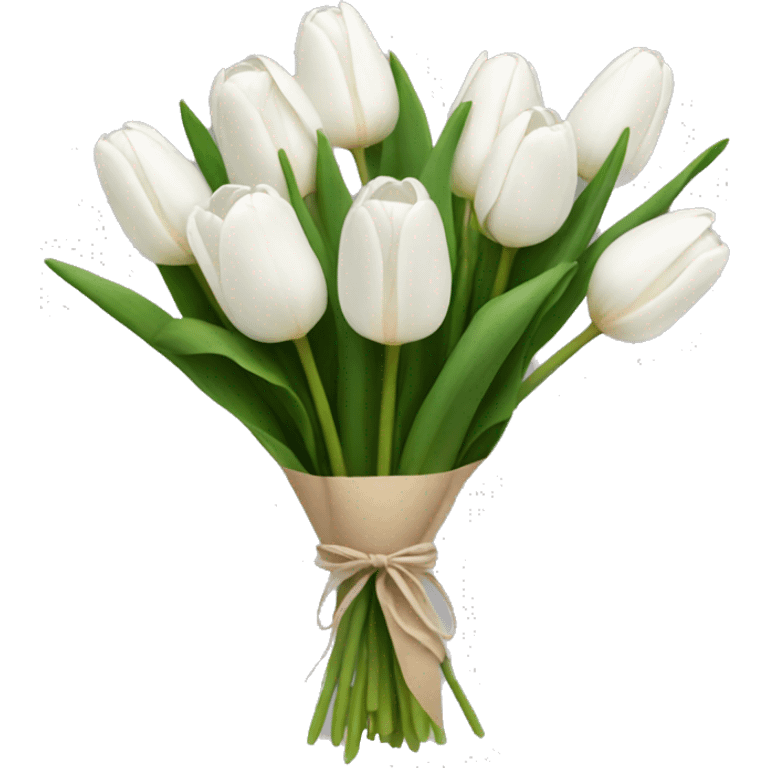 white tulip bouquet  emoji