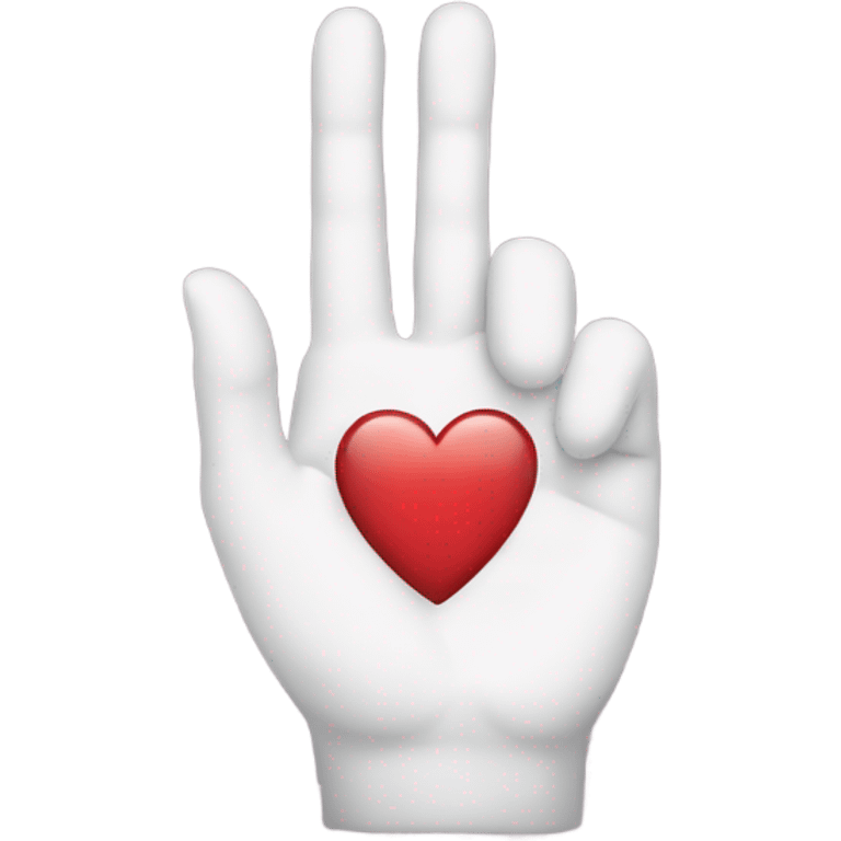 Hand heart with a T inside emoji