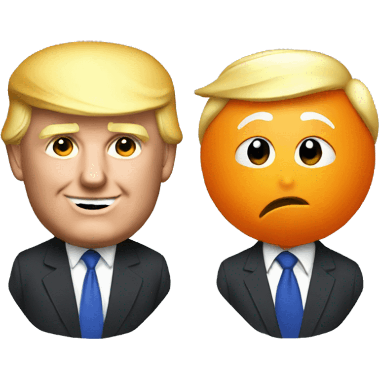 donald trump and an orange emoji