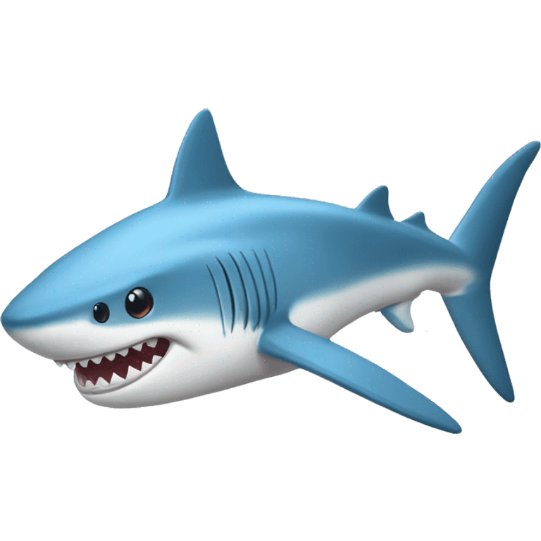 Light blue shark with bow emoji