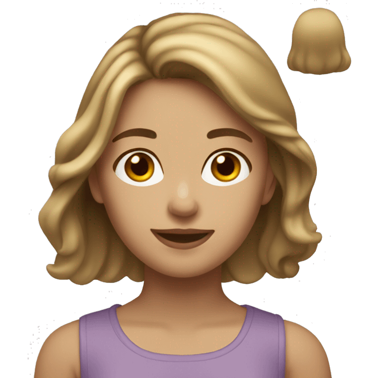 Light brunette girl with brown hair and blond locks emoji