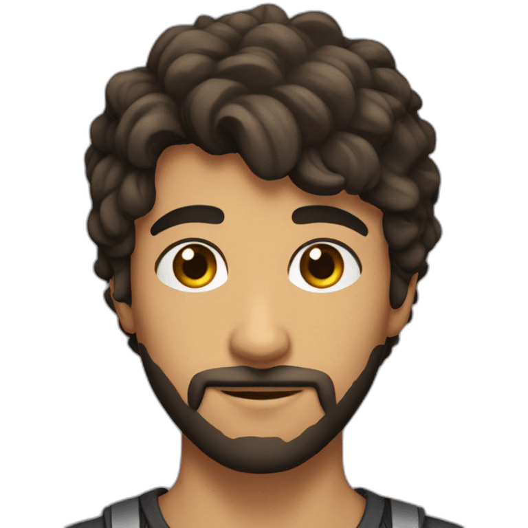 25 year old male with olive skin and dark hair and dark scruffy beard emoji