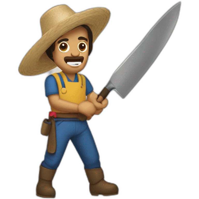 Cocinero colombiano con machete emoji