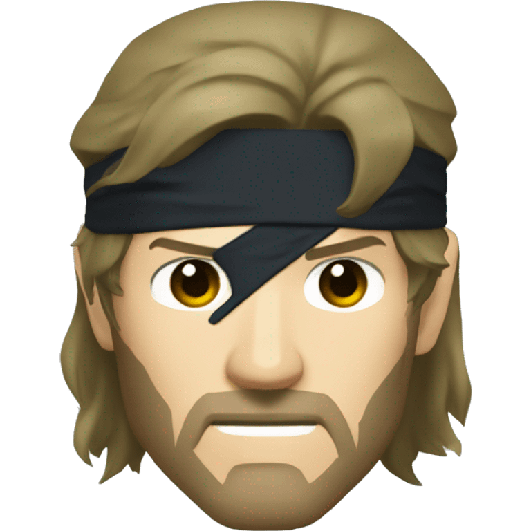 solid snake from metal gear solid 3 as big boss with brown hair and and an eyepatch  emoji