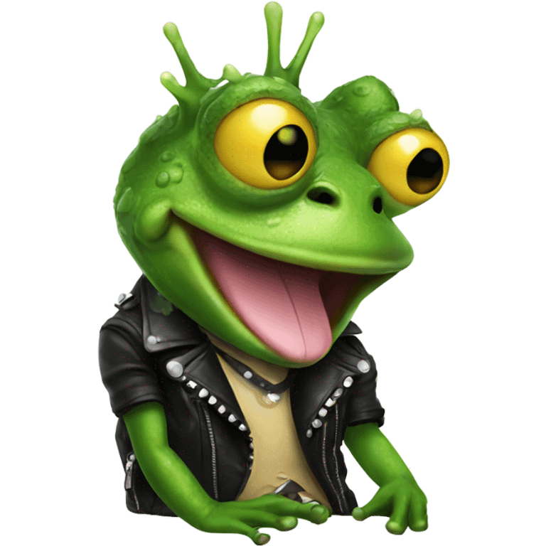 Punk frog emoji