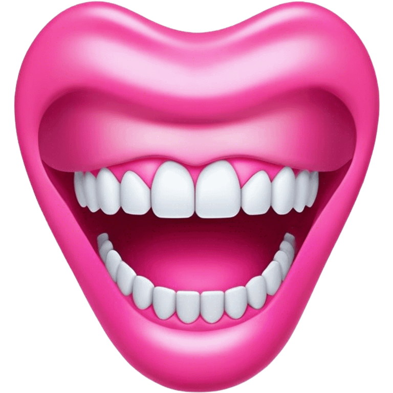 A huge mouth designed with computer graphics, featuring a digital effect emoji